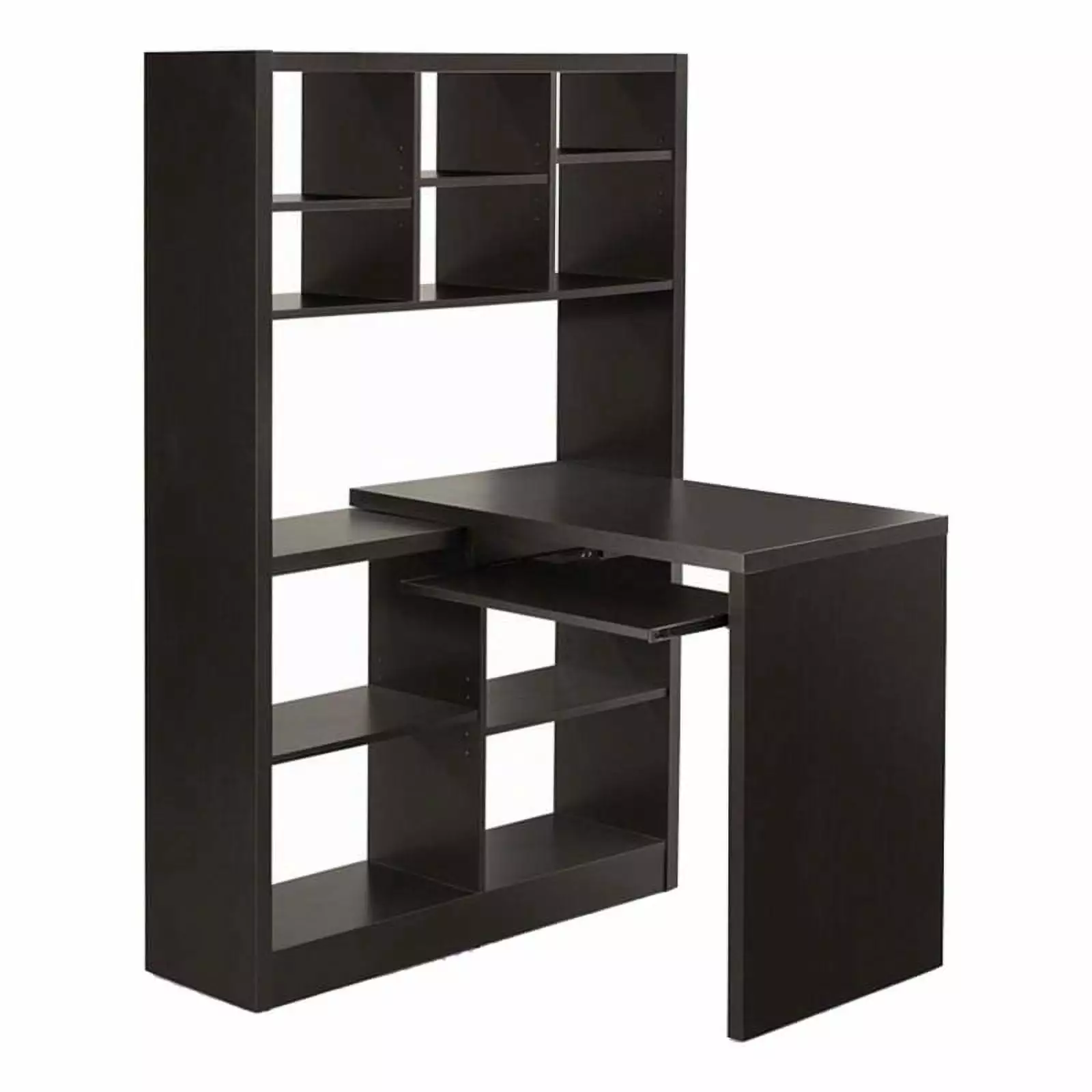 Scranton & Co Wood Adjustable Corner Computer Desk Cappuccino Finish