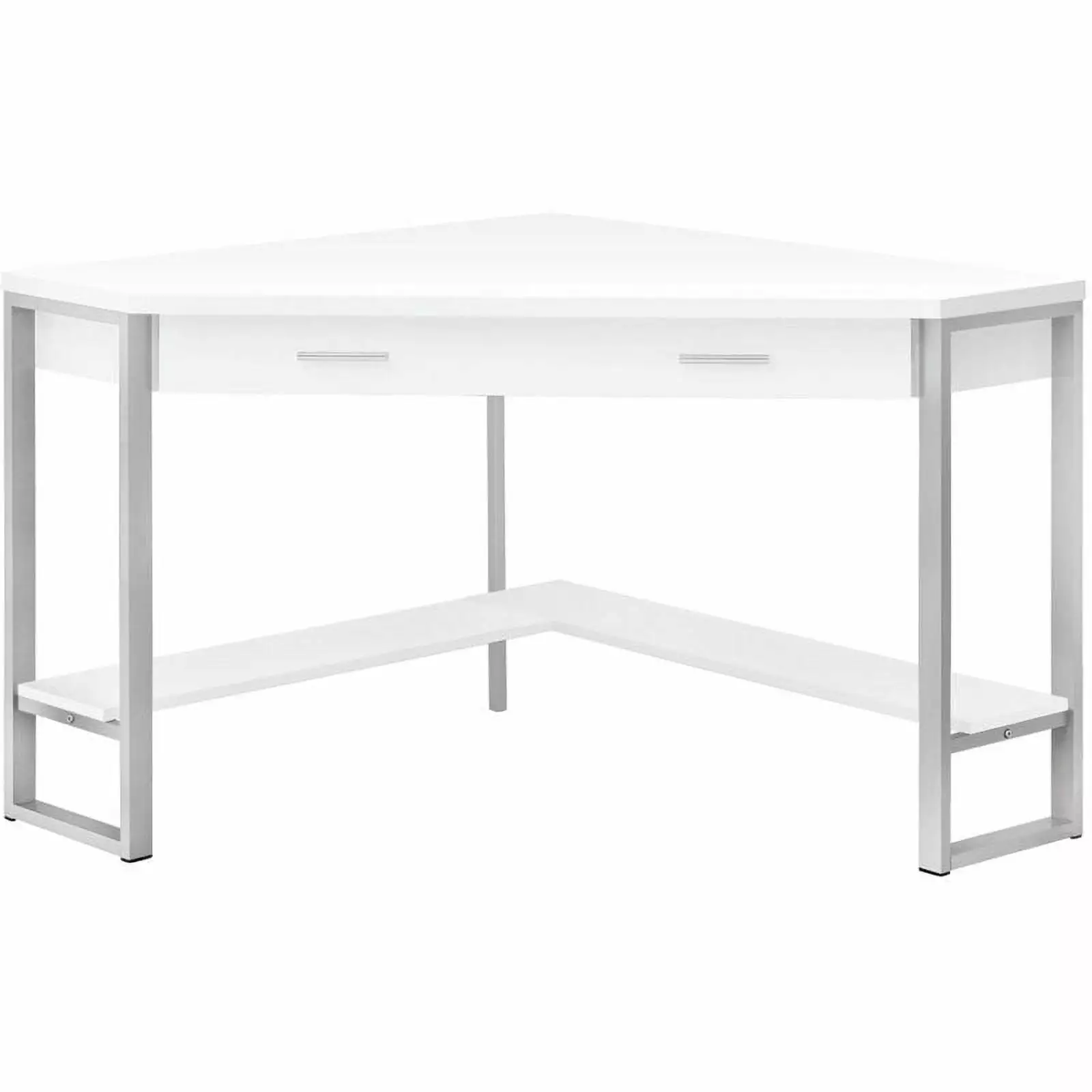 UrbanPro Computer Desk Home Office Corner 42L Work Laptop Metal White - Modern Small Desk