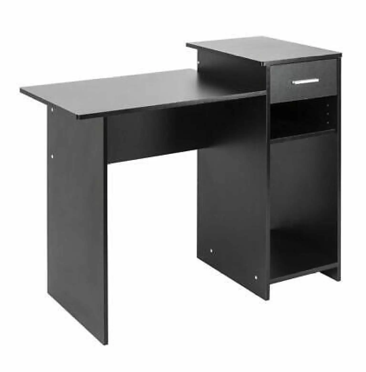 Yunhouse Corner Computer Desk Small Space PC Laptop Study Workstation Shelves