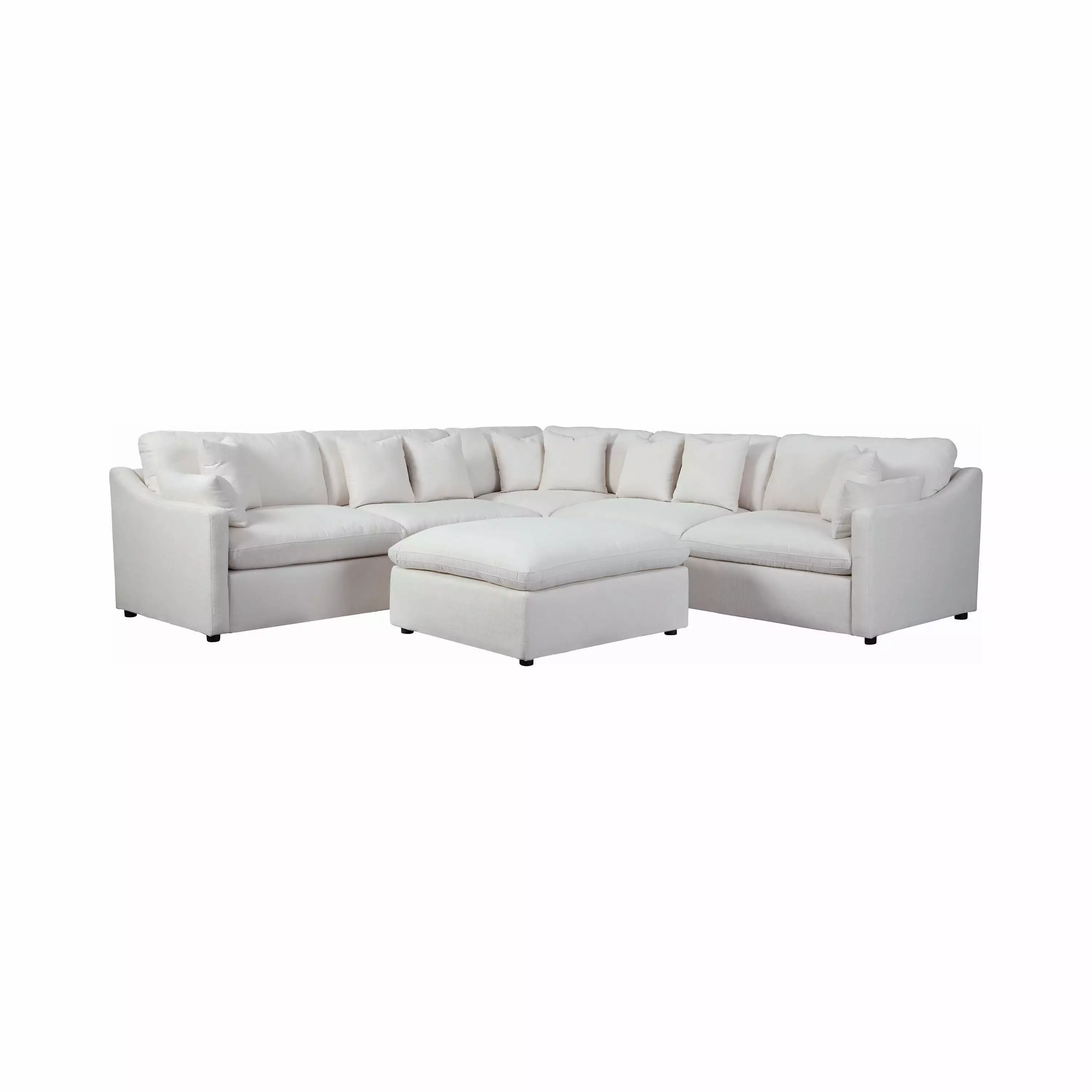 Hobson Cushion Back Corner Sectional Sofa Off-White Cozy Living Room Coaster Company