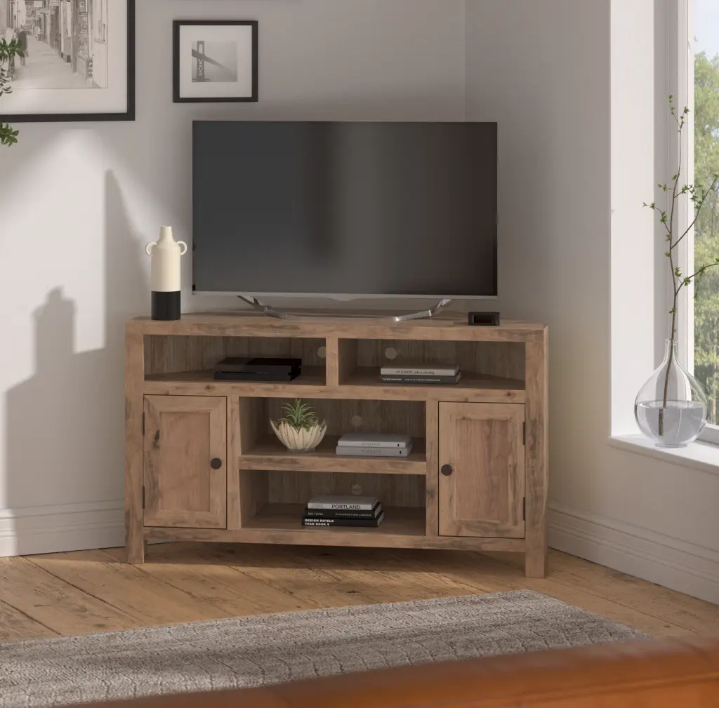 Joshua Creek 52 Inch Corner TV Stand TVs Up to 55 Inches No Assembly bridgevine home