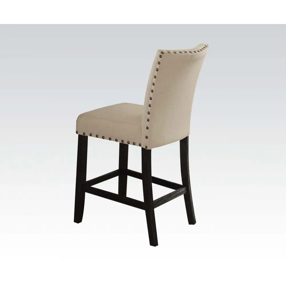 Beige Counter Height Chair Trim Set 2 Solid Beige Dining Room Chairs furniture max