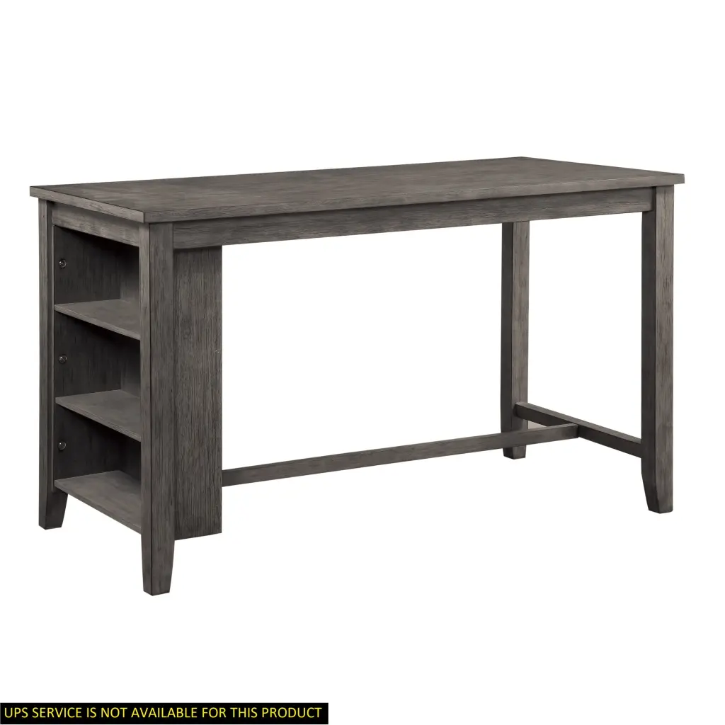 Modern Gray 1Pc Counter Height Table Constructed Shelves Wooden Multifunctional Desk kanepe