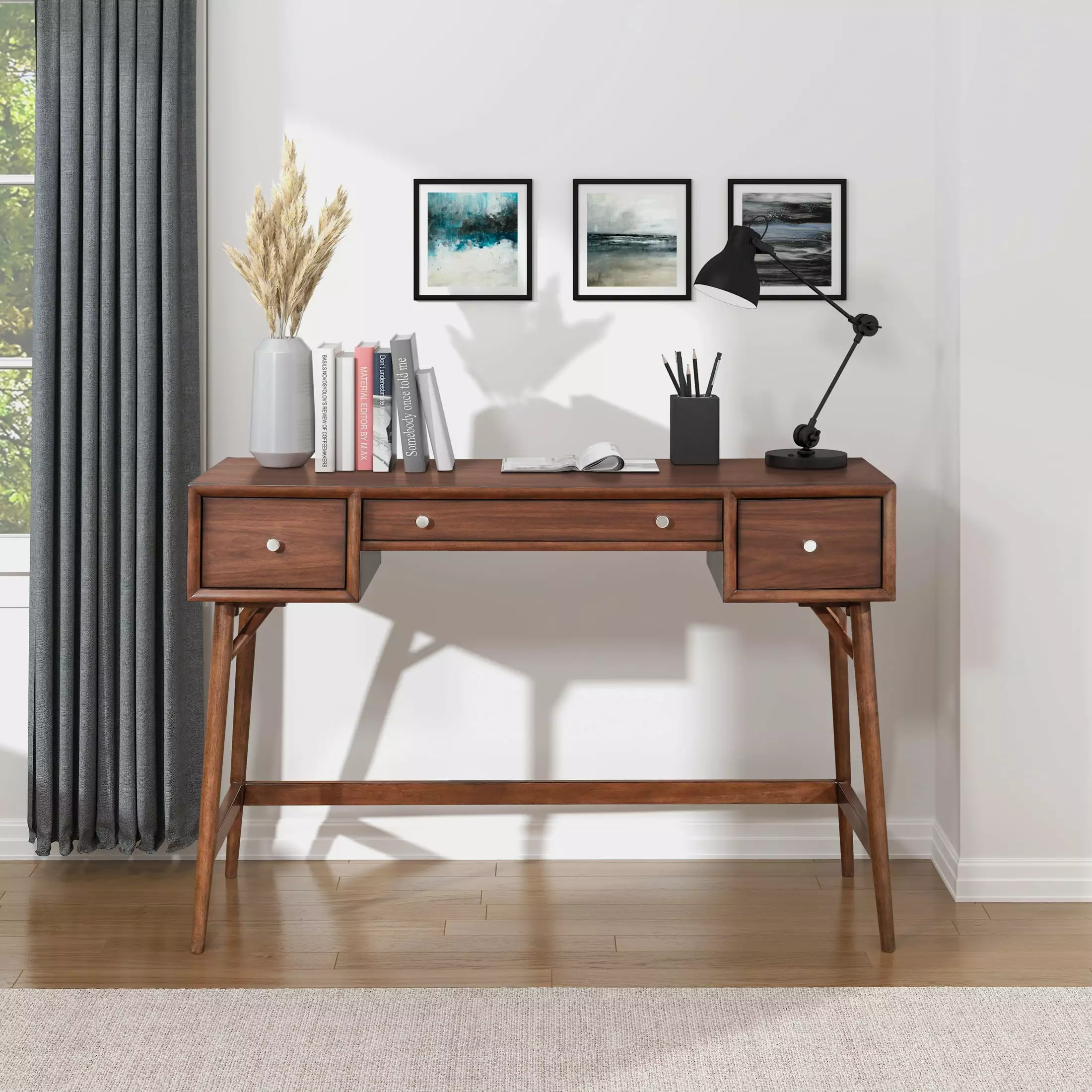 OakvillePark Coburg Counter Height Writing Desk Brown