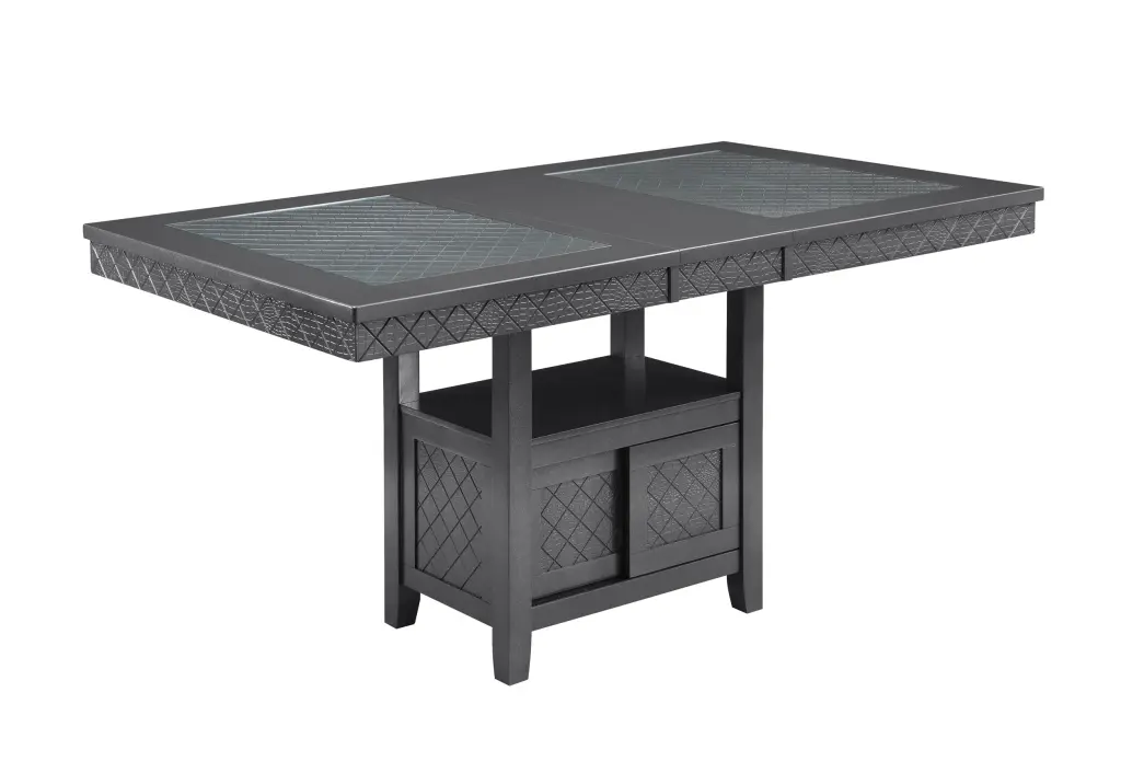 Transitional Counter Height Dining Table 12 Inch Leaf and Storage Underneath kanepe