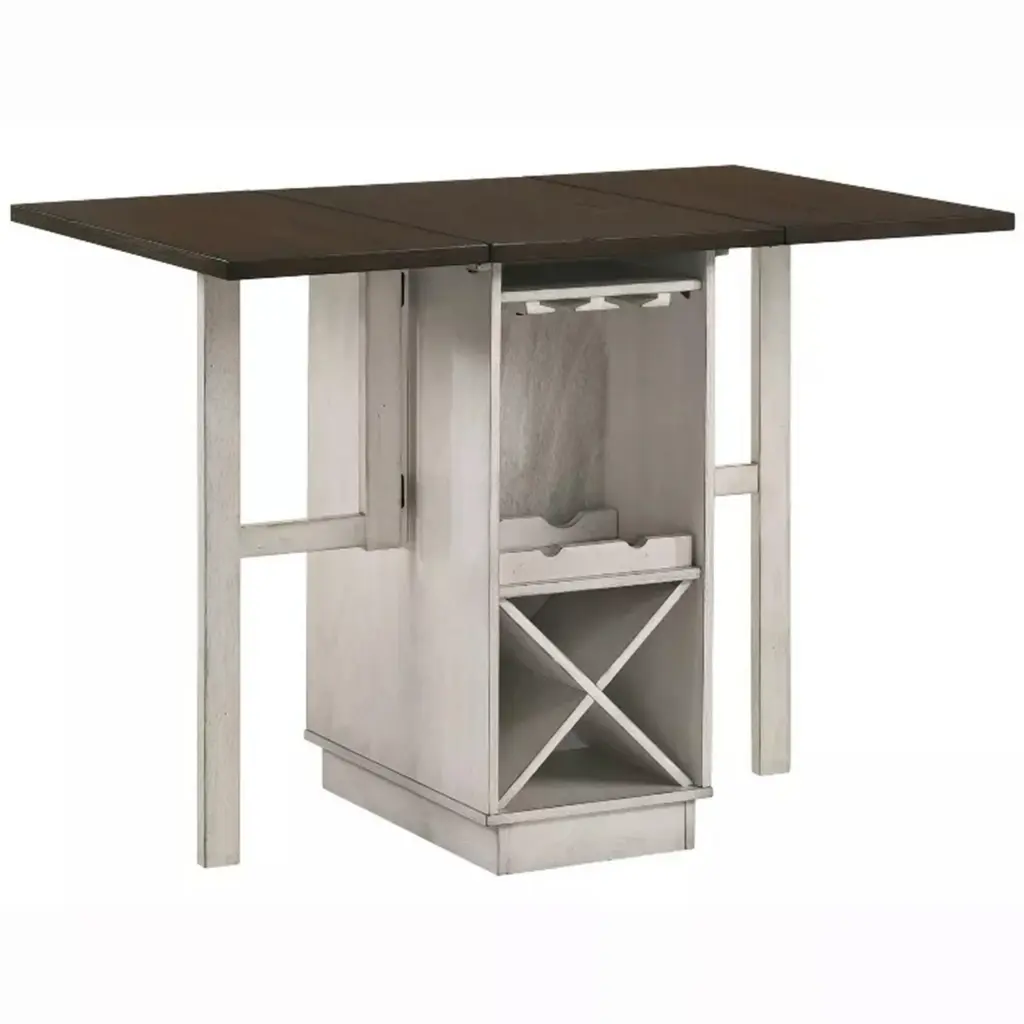 Berg 17 47 Inch Extendable Counter Height Table Brown Antique White royal hampton