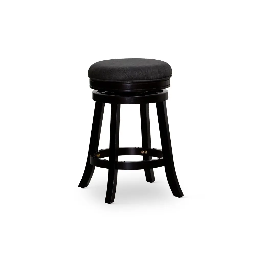 24 Inch Counter Stool Espresso Finish and Charcoal Fabric Seat dty home