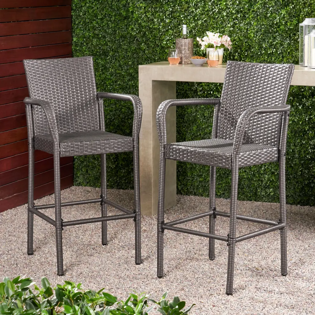 Littleton Barstool Grey Iron Industrial Style Counter Height Stool nh-home living