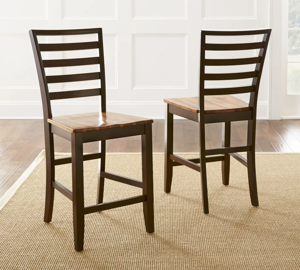 Abaco Counter Chair Set 2 Brown Brown Wood steve silver furniture