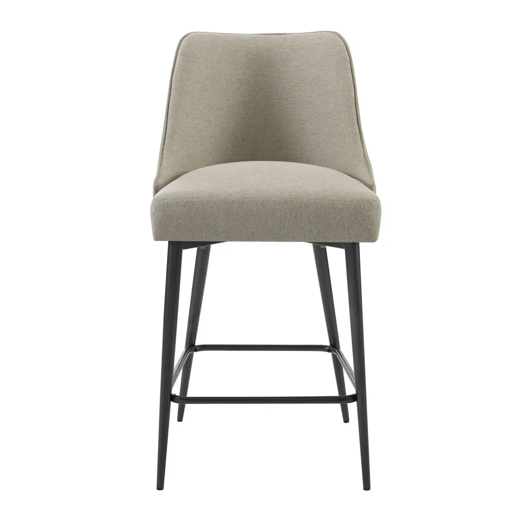 Olson Counter Chair Set 2 Khaki Silver And White Fabric steve silver furniture
