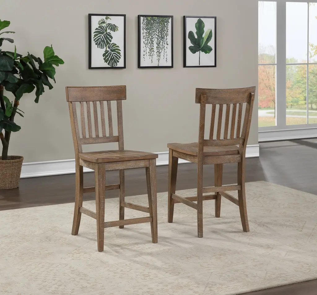 Riverdale Counter Chair Set 2 Dark Brown Dark Brown Wood steve silver furniture