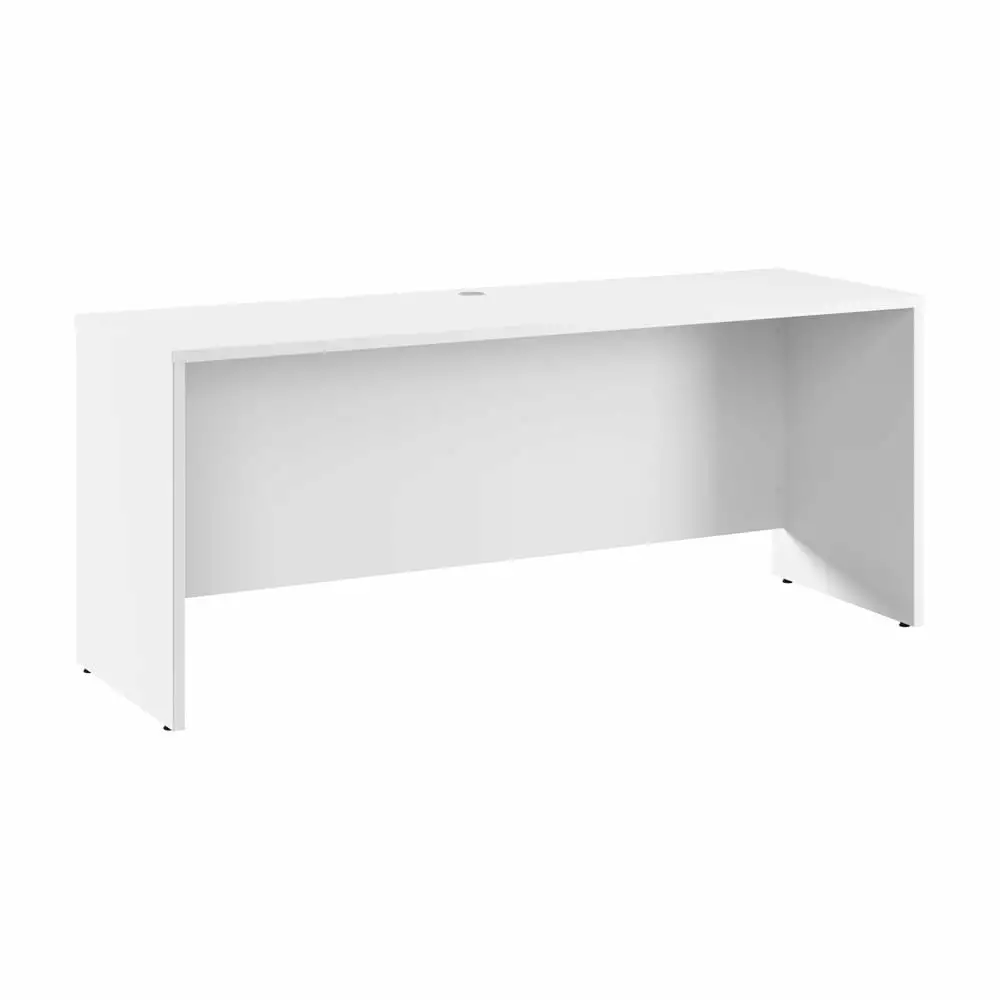 Hampton Heights 72W x 24D Credenza Desk White Engineered Wood Office Credenza Desk Bush Business Furniture