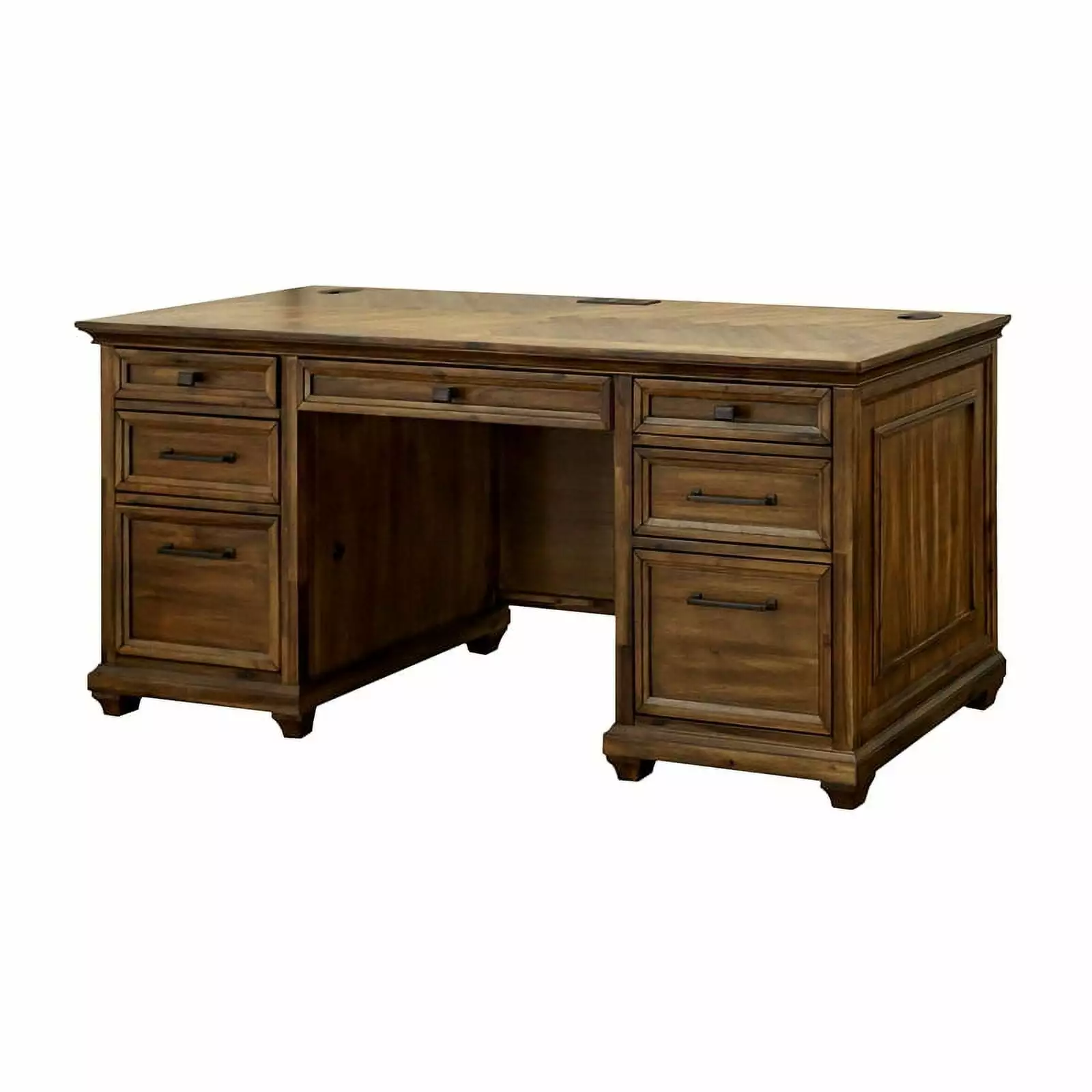 Martin Furniture Credenza Wood Office Desk Writing Table Storage Desk Brown