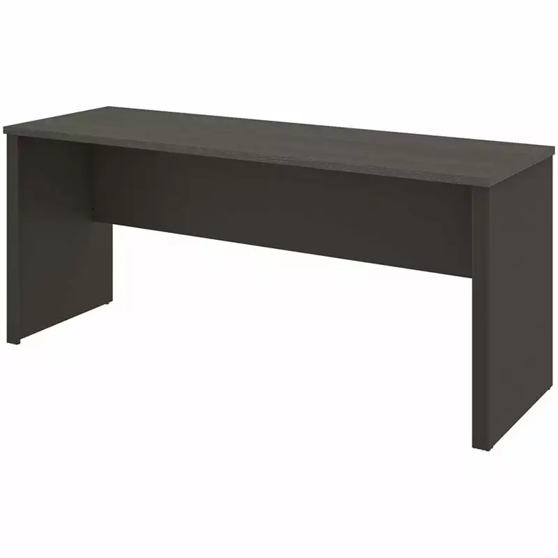 Pemberly Row Traditional Plus Credenza Desk Bark Gray Slate Home Office Furniture