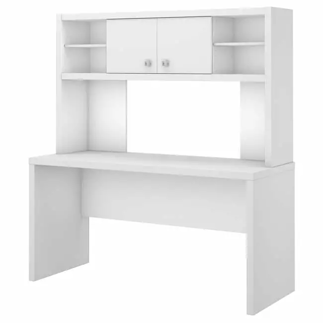 60 Inch Echo Credenza Desk Hutch Pure White - Home Office Storage SeatSolutions