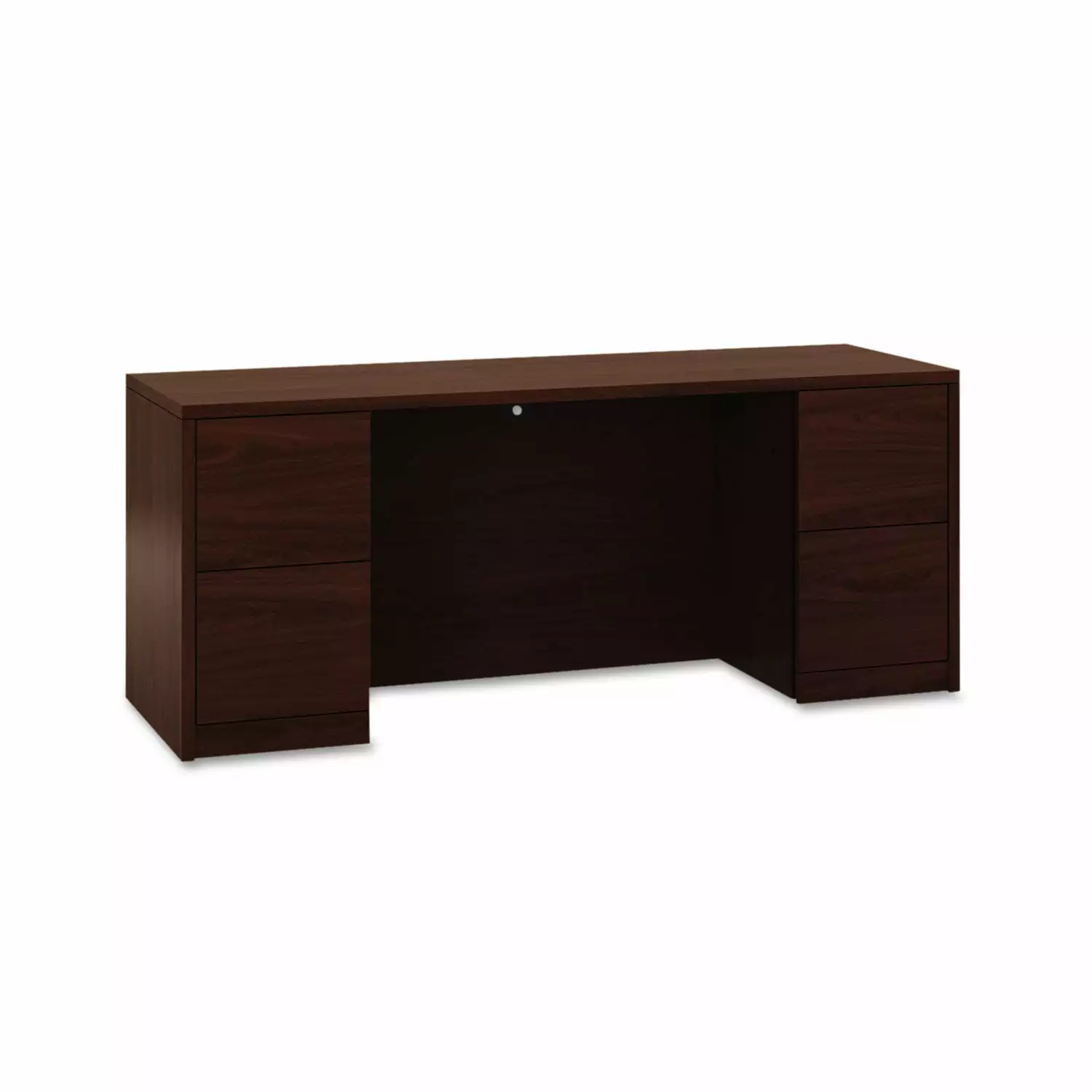 HON 10500 Series Kneespace Credenza Full-Height Pedestals Mahogany