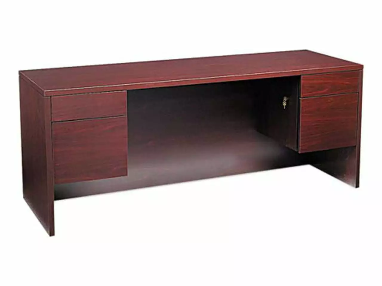 HON 10543NN 10500 Series Kneespace Credenza 3/4-Height Pedestals - 72w x 24d Mahogany Office Desk