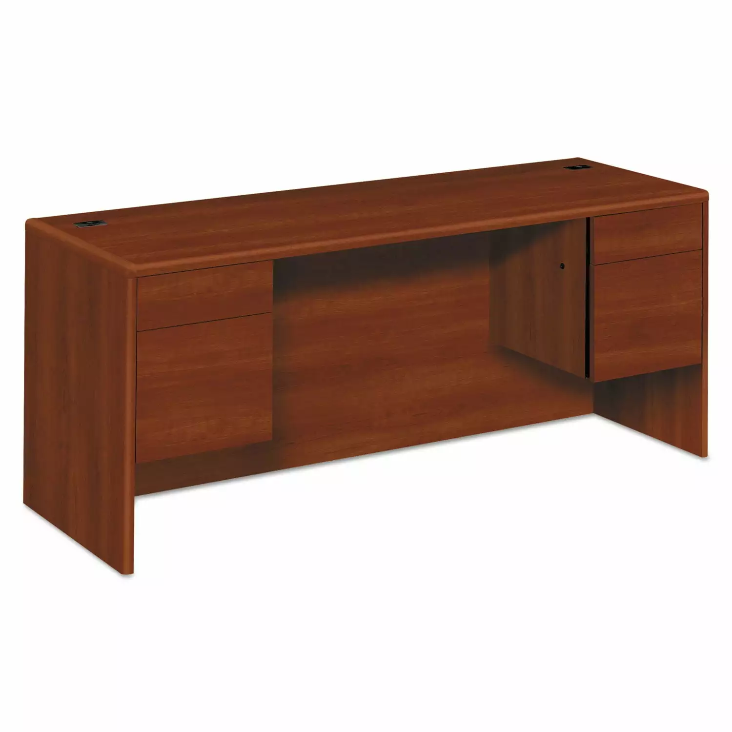HON 10700 Kneespace Credenza 3/4 Height Pedestals 72w x 24d x 29.5h Cognac