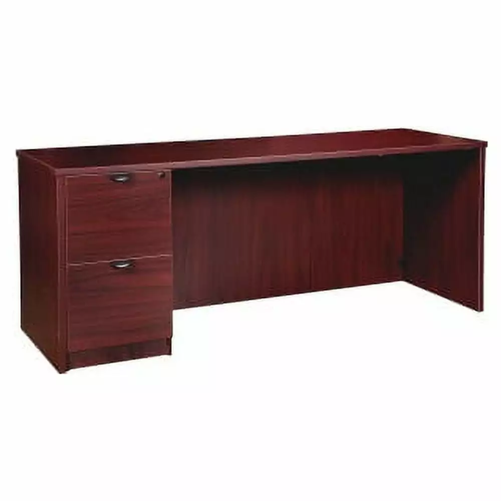 Lorell Prominence 2.0 Mahogany Laminate Left-Pedestal Credenza 72 x 24 x 29 2 File Drawers