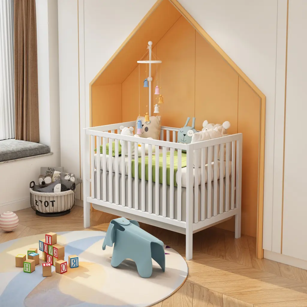 5 1 Convertible Crib Converts From Baby Crib To Toddler Bed haolong