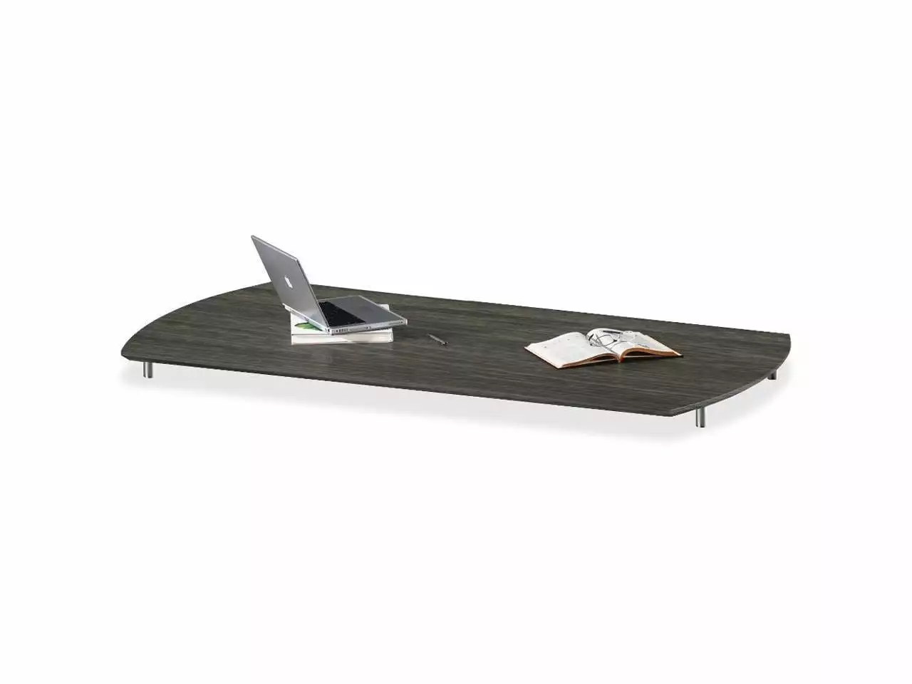 Mayline Medina Series Laminate Curved Desk Top 72w x 36d x 29.5h Gray Steel