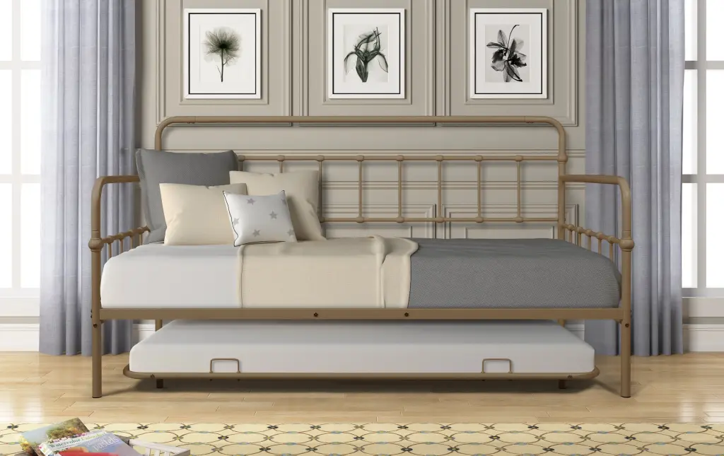 Metal Frame Daybed Trundle Bronze Metal Bed Frame ii-s choice