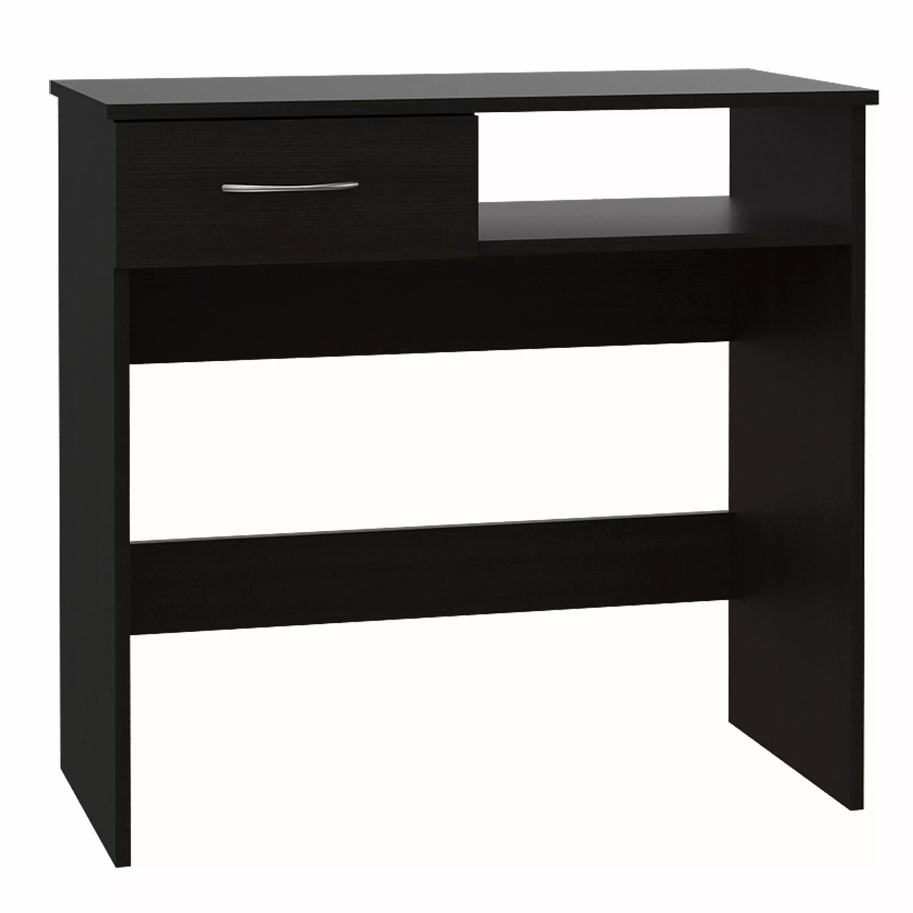 Depot E-Shop Treia Home Office Set Computer Desk and Free-Standing Bookcase Black Depot Eshop