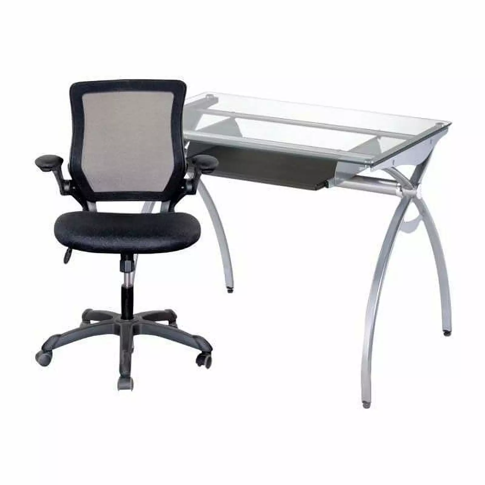 2 Piece Office Set Desk and Chair - Compact Workstation Solution Home Square