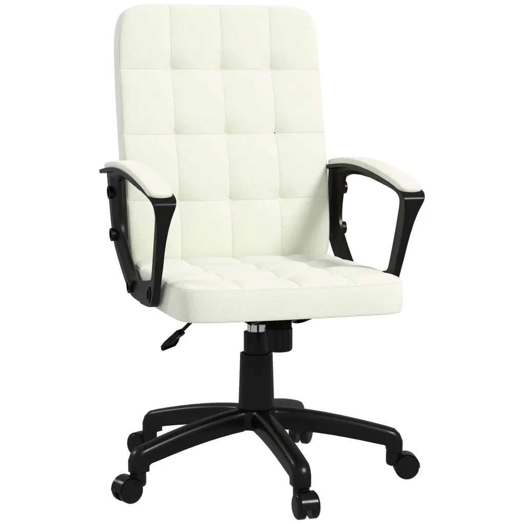 Fabric Office Chair Computer Desk Chair Swivel Tinquire Chair Arms Ergonomic Design aosom business