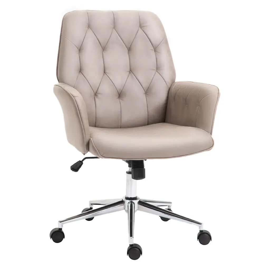 Vinsetto Microfiber Home Office Chair Tufted Height Adjustable Computer Chair Ergonomic Desk Chair aosom business