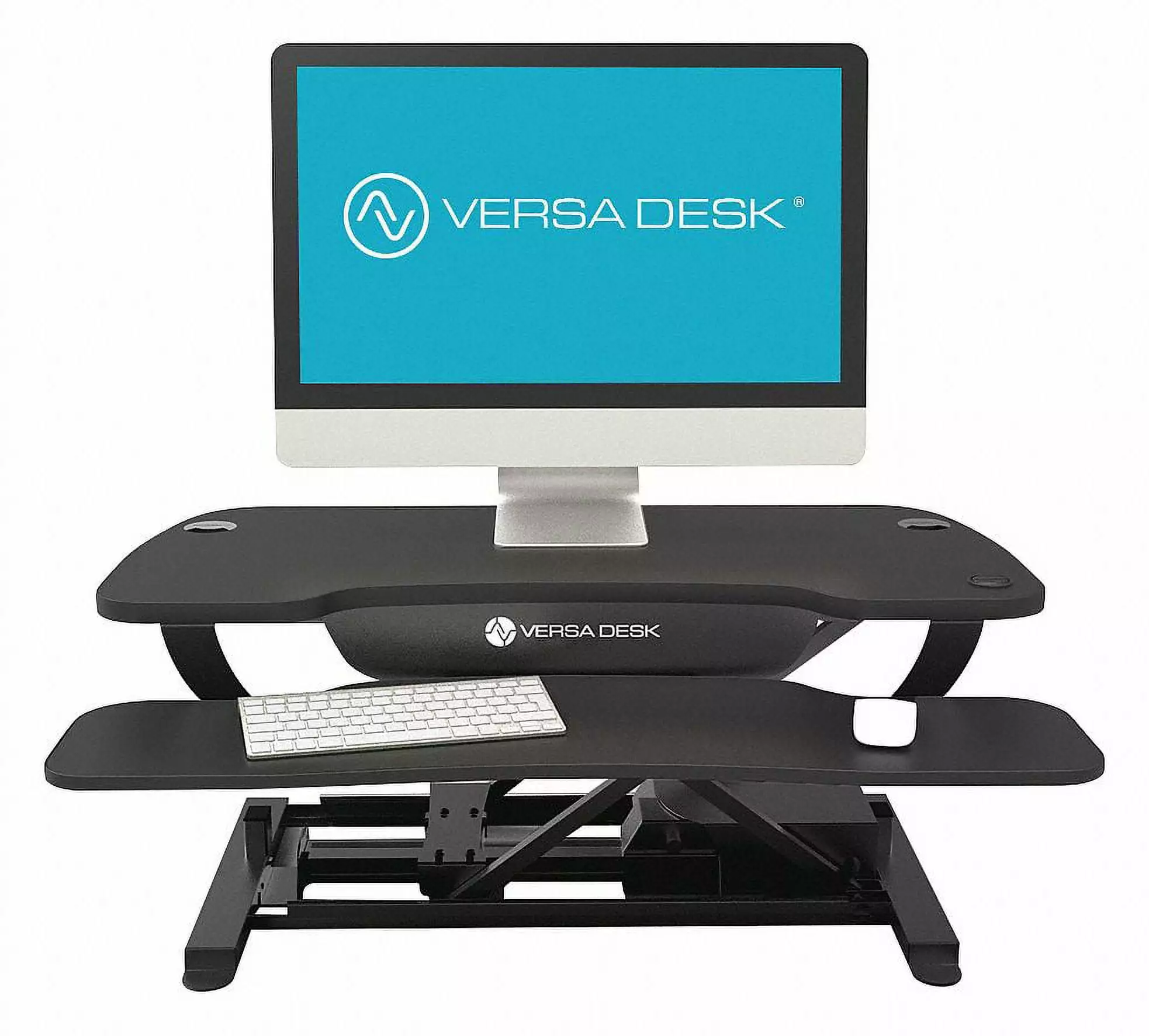Versa Products Electric Adjustable Desk Converter 36 Inch Width Black VT7643624