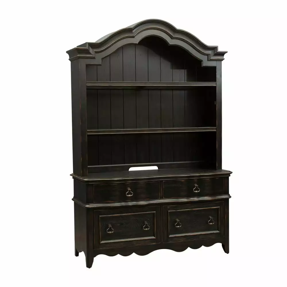 Chesapeake Black 3 Piece Desk & Hutch Set Office Furniture Liberty Furniture