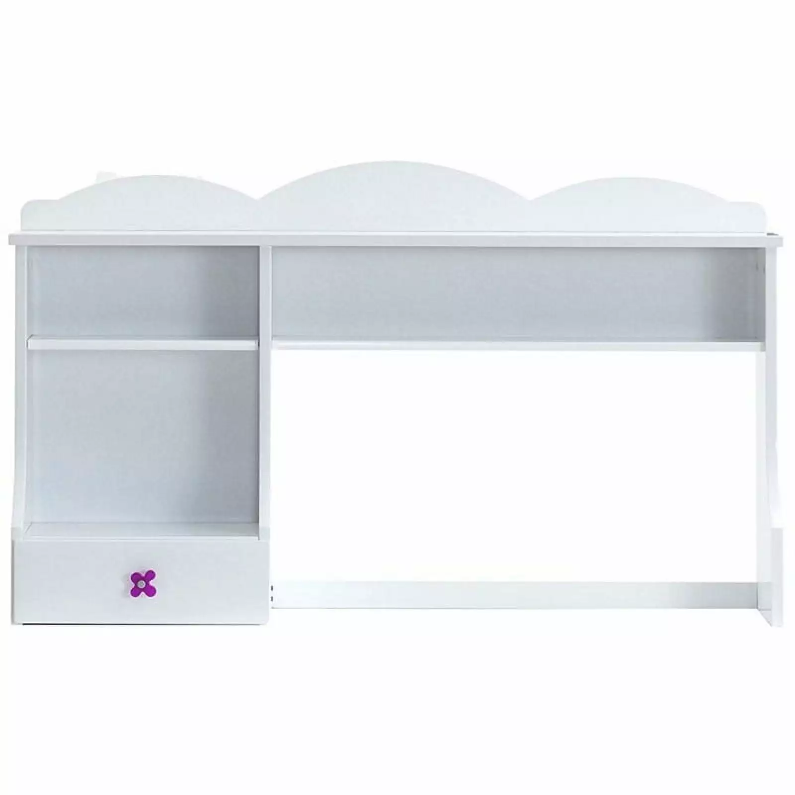 Bowery Hill Wood 1-Drawer 3-Open Storage Compartment Desk Hutch White Home Office Organizer
