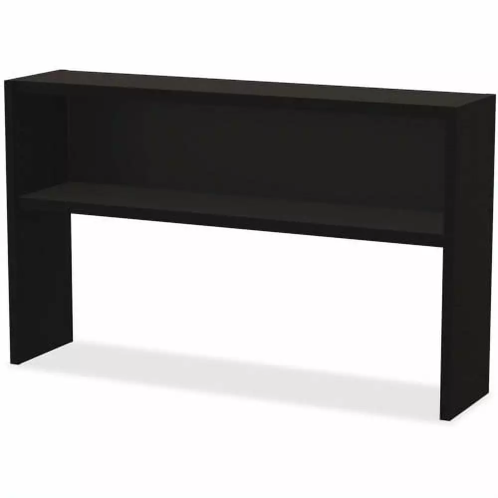 Lorell Modular Desk Series Black Stack-on Hutch 60 - Steel Office Desk Accessory