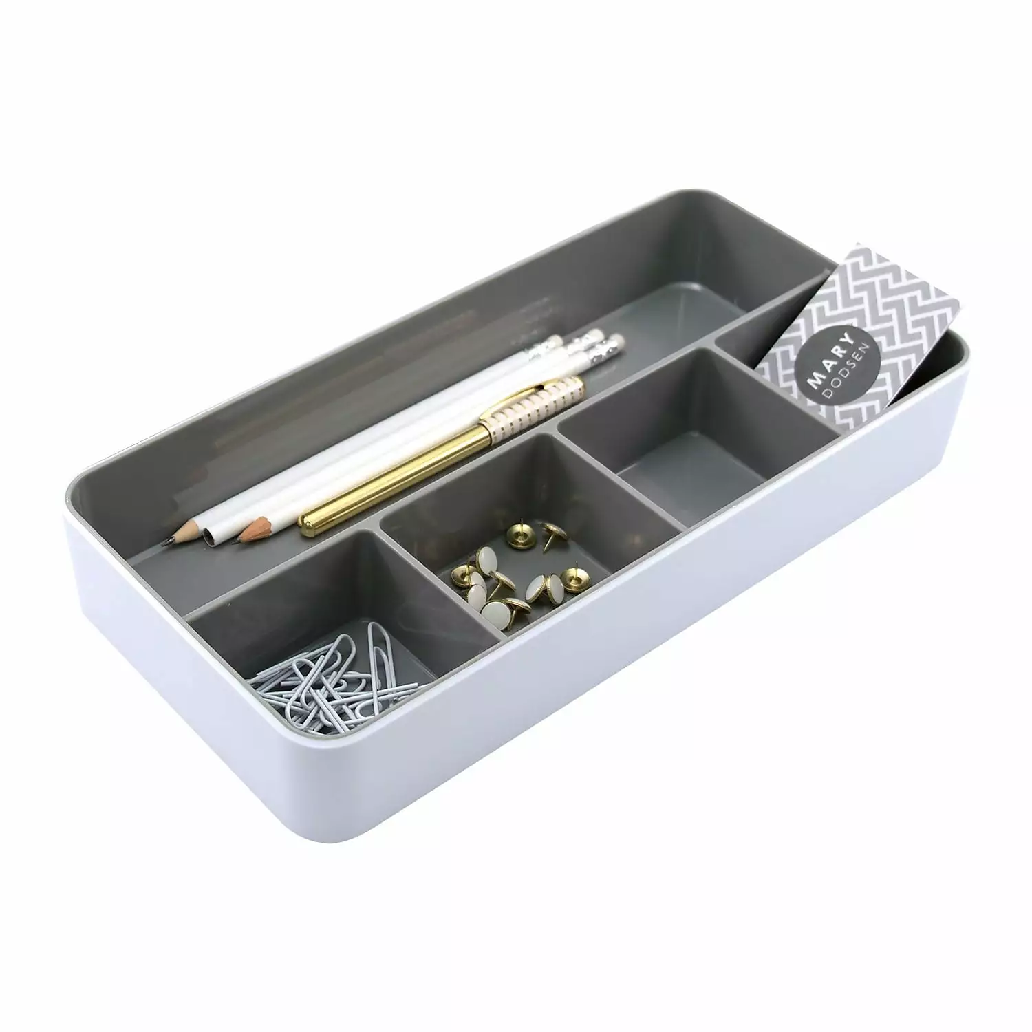 Advantus F5TRAY-37526 5-Compartment Desk Tray White Gray Interior ADVANTUS CORPORATION (FL)