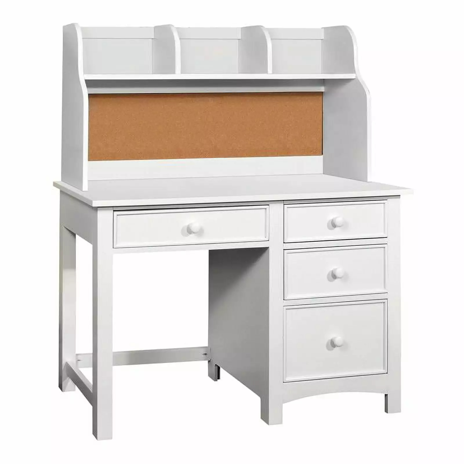 Furniture America Dimanche Wood 2-Piece Desk and Hutch Set White