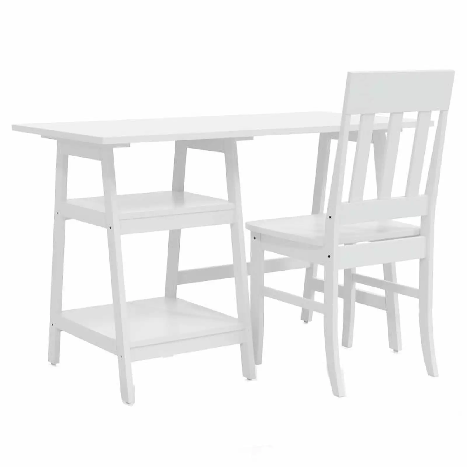 UrbanPro Modern Wood 2-Piece Writing Desk and Chair Set White