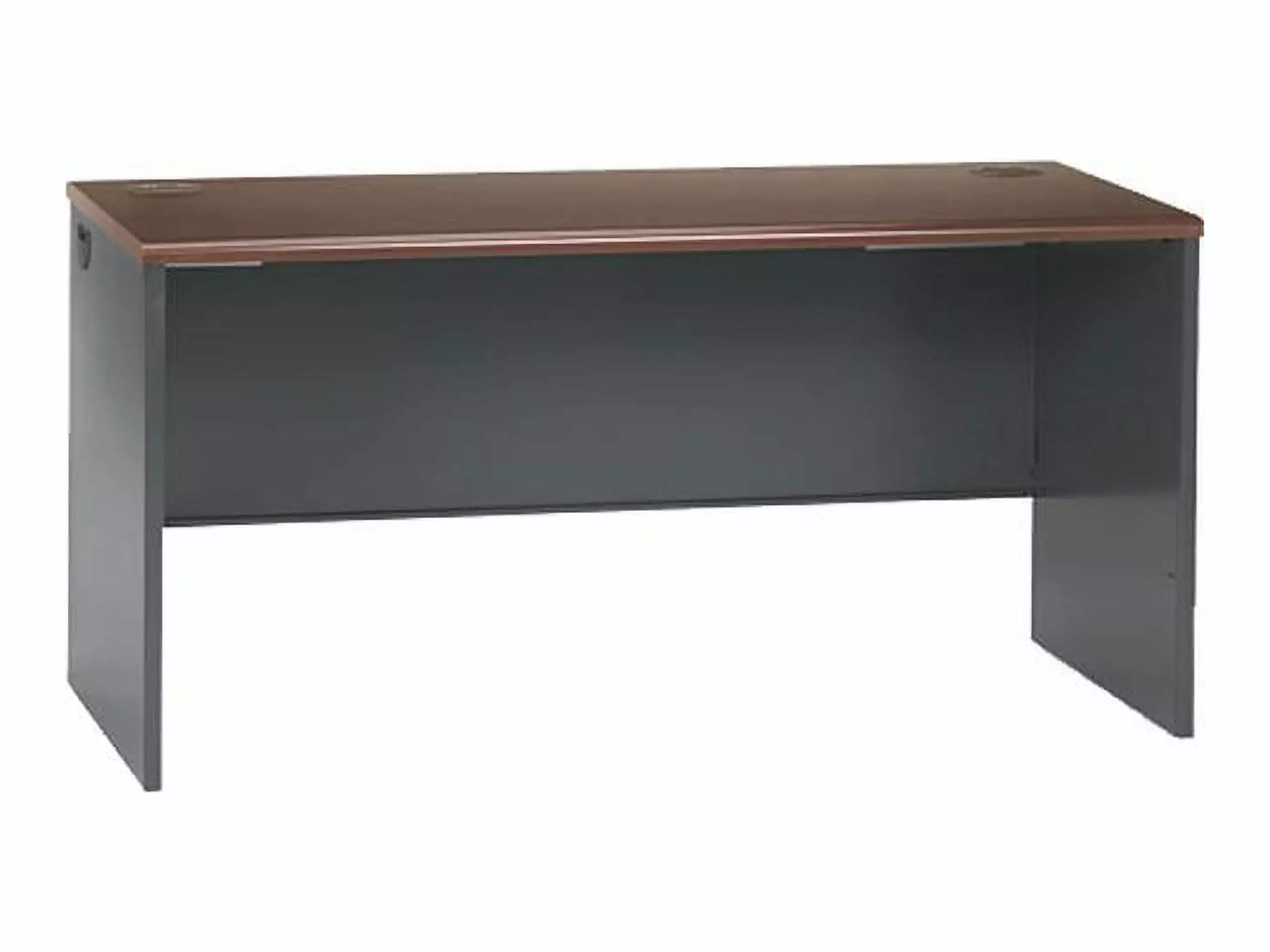 HON 38000 Series Desk Shell 60w x 24d Mahogany/Charcoal - Professional Office Workstation