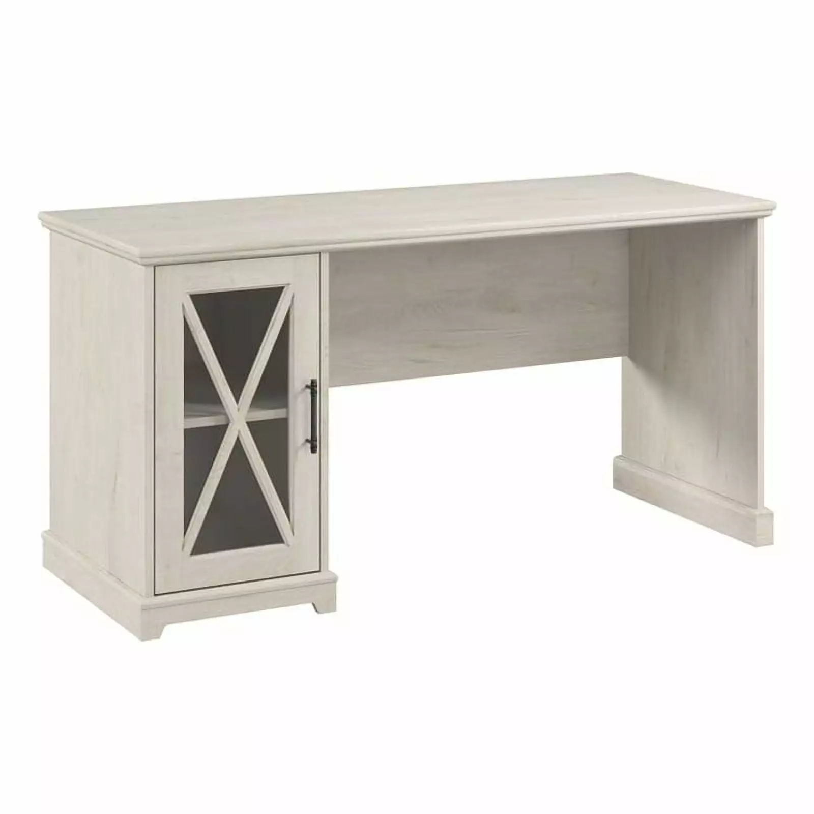 Bowery Hill Engineered Wood Desk Storage Cabinet Linen White Oak