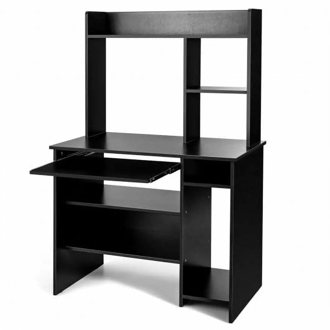 Hutch Storage Shelves Keyboard Tray Organizer Computer Desk Home Office Generic
