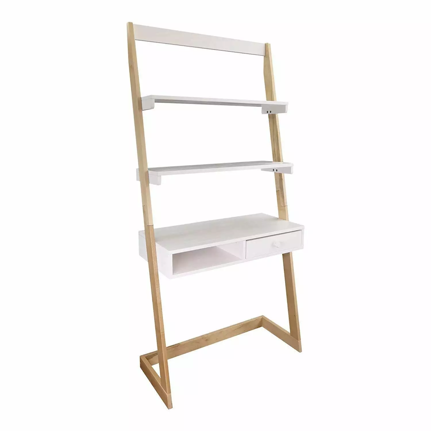 Freestanding Ladder Desk Drawer Solid American Maple Frame Home Office American Trails