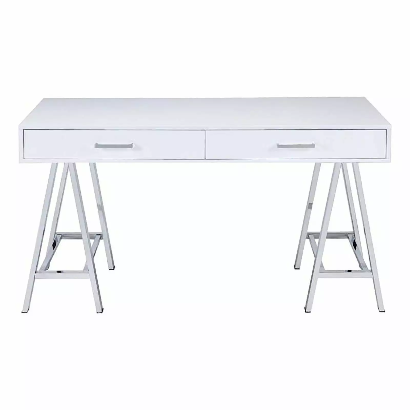 Roseberry Kids 2-Drawer Wood/Metal Home Office Desk White/Chrome - Children's Desk Rosebery Kids