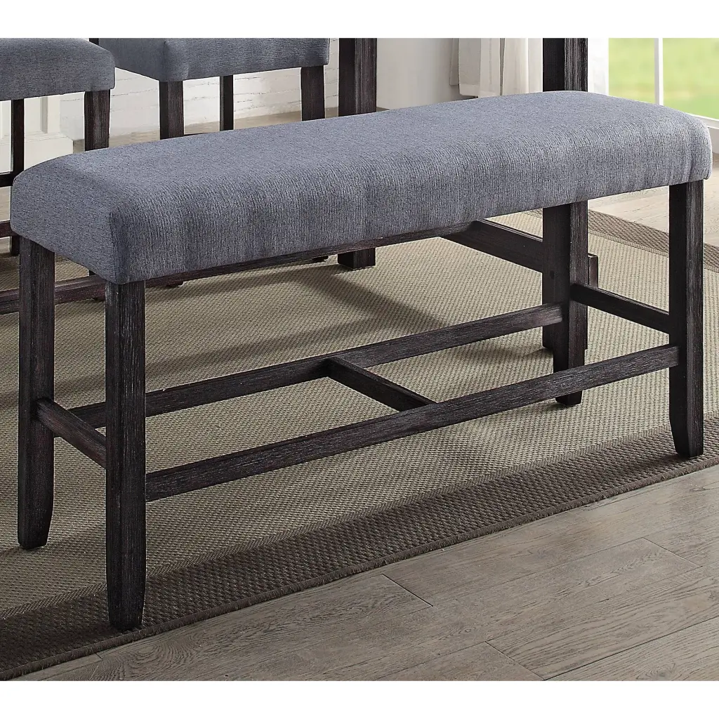 Grey And Weathered Espresso Counter Height Bench Espresso Dining Room furniture max