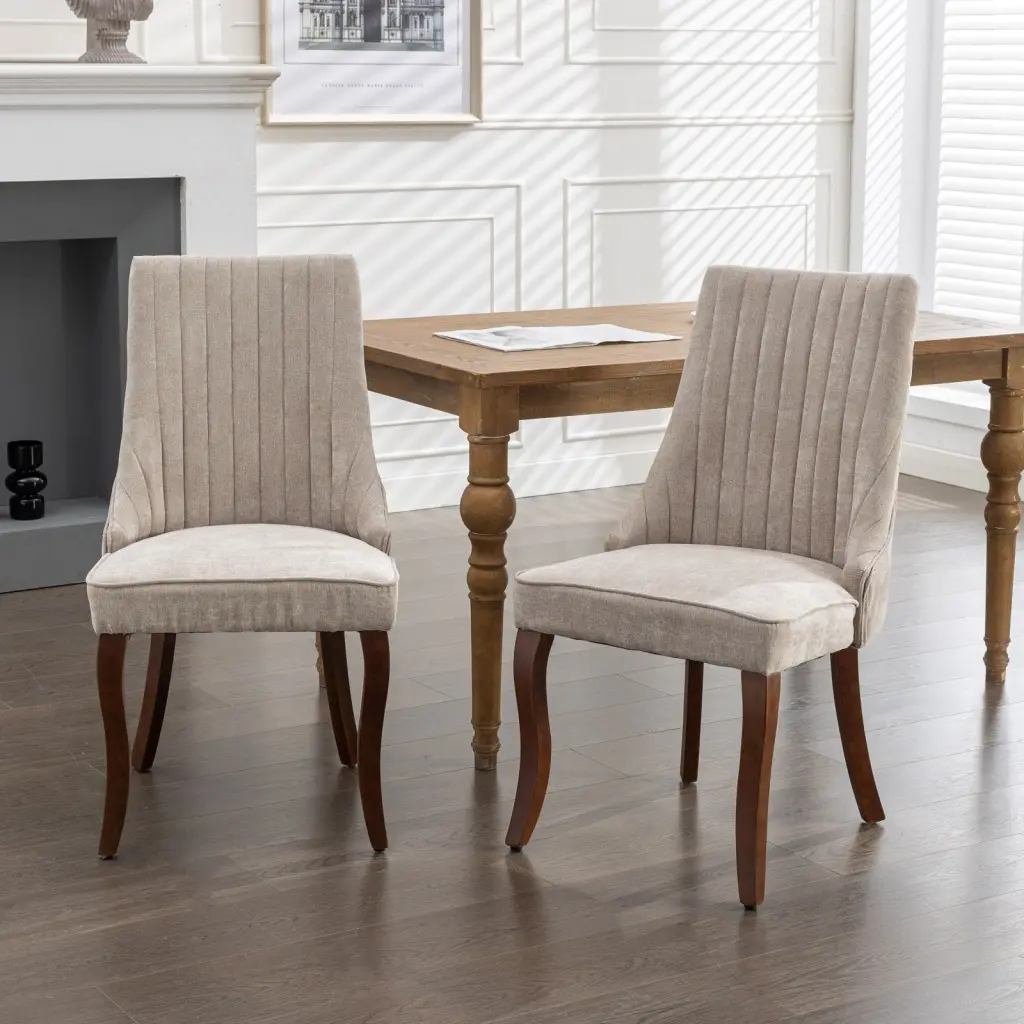 Rayon Cloth Flocking Linen Dining Chairs Kitchen and Dinner a-a furniture