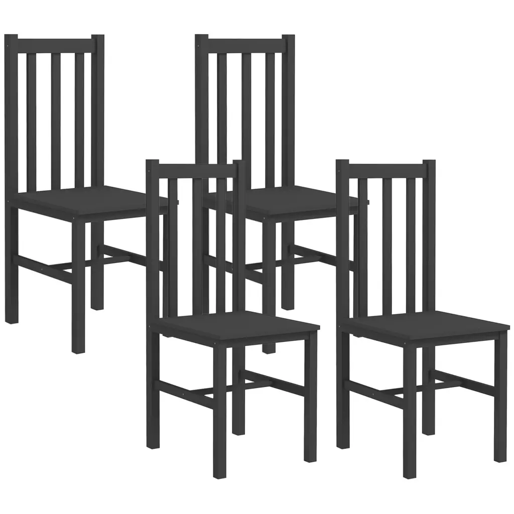 Homcom Farmhouse Armless Dining Chairs Set 4 Slat Back Black aosom business