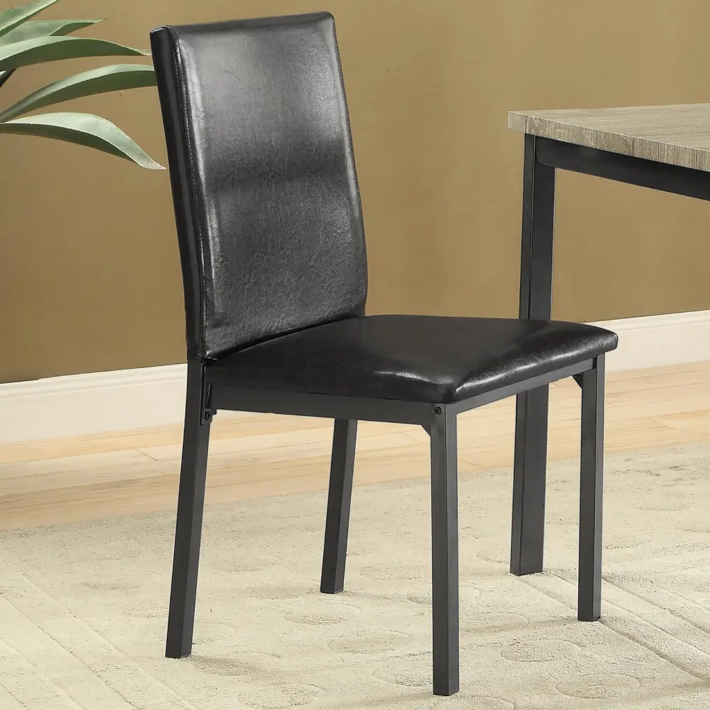 Black and Grey Upholstered Side Chair Set 2 Dining Room furniture max