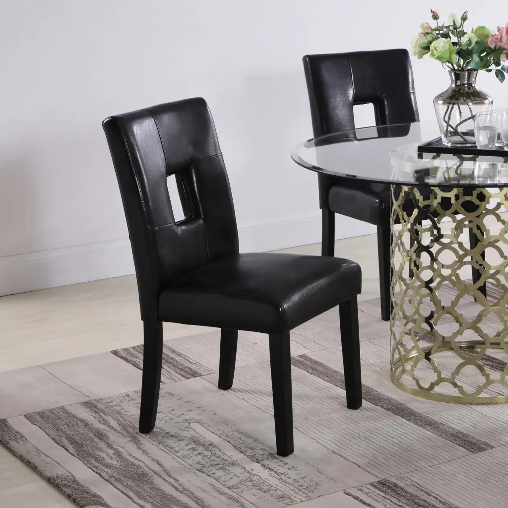 Black Open Back Counter Height Chair Set 2 Contemporary Dining Stools furniture max