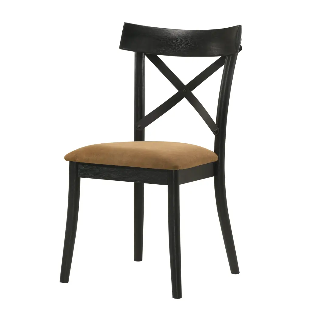 Brown and Black Side Chair Set 2 Dining Room Modern Style furniture max