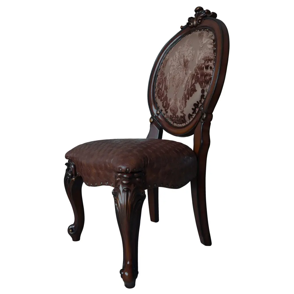 Brown and Cherry Oval Back Side Chairs Set 2 Traditional Dining furniture max