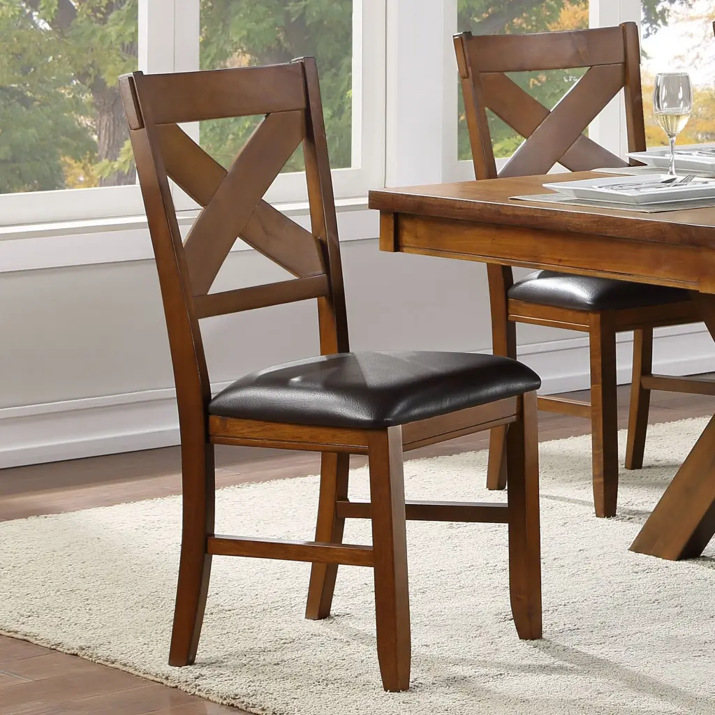 Espresso And Walnut Side Chair X Influence Back Set 2 furniture max